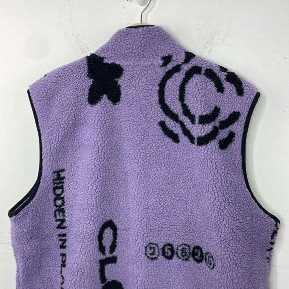 Cloak Men’s Purple and Black Sherpa Vest size XL - Picture 7 of 14